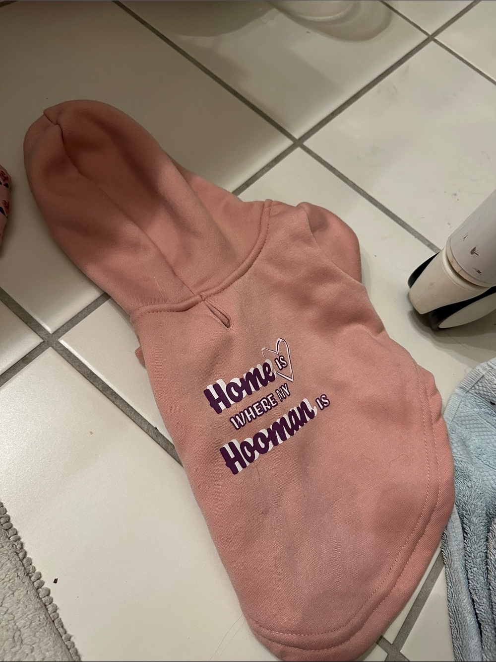 Light Pink Dog Hoodie Sweater Size XS